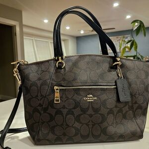 Coach Black & Brown Signature Satchel Bag